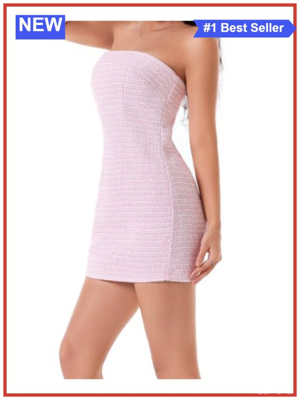 Strapless Tweed Bodycon Mini Dress